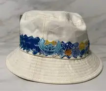 Disney Parks Lilo & Stitch Bucket Hat Play The Day Away Size S/M Beige Blue NWT