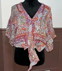 NWT-Paisley tie up top