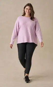 L.L. BEAN Women's SoftFlex Crewneck Dolman Sleeve Pullover Lilac Heather Size S