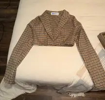 Plaid cropped blazer
