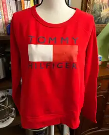 Tommy Hilfiger Bold Red Crew Neck Sweatshirt