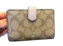 Coach Medium Corner Zip Wallet In Signature Canvas