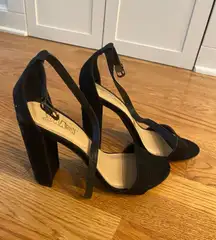 Black 2 Strap Heels 