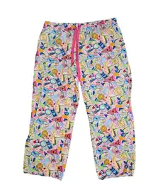 Walt Disney World college theme Mickey Mouse Goofy Colorful Pajama Pants sz XL