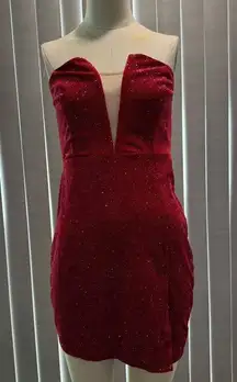 AMTIUOS red glitter strap dress ✨