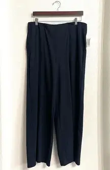 NWT Old Navy Womens Pants Blue High Waist PowerSoft Wide Leg Pockets Size XL