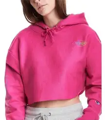 Champion NWT  Reverse Weave Cropped Cutoff Hoodie Sweatshirt Pink (part of set L