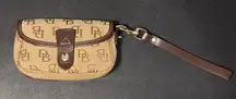 Dooney & Bourke Signature Monogram Logo Flap Wristlet