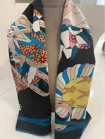 Black Twill Silk Scarf Women