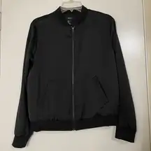 Forever 21 black full zip imperfectly perfect embroidered jacket size small