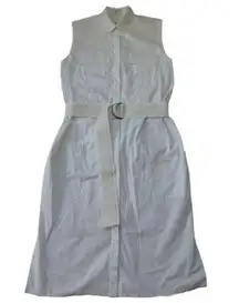 NWT Helmut Lang Optic White Washed Bellow Poplin Cotton Shirt Dress 6 $495