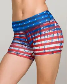 IAB MFG 8 med USA flag red white blue CrossFit workout training gym shorts​