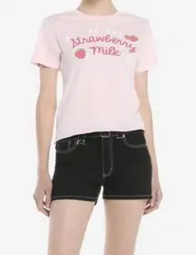 Hot Topic Strawberry Milk Crop T-Shirt size small