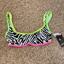 No Boundaries NWT  zebra print bikini top sz S