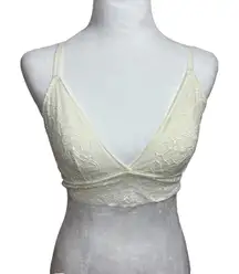 Aerie Racerback Bralette Womens M Cream Double Adjustable Straps Lace Lined