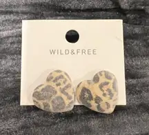 Leopard Print Heart Earrings