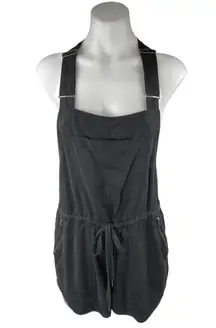 Aritzia Wilfred Free Black Sleeveless Tie Waist Romper Overalls Shorts Size XS