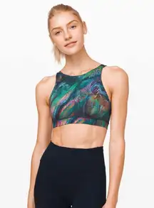 LULULEMON Energy Crisscross Back Active Bra *High Neck Cosmic Shift Multi Sz 4