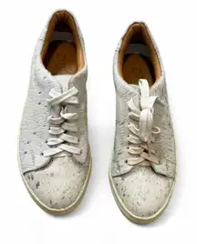 Diba Cow Hair Lace Up Metallic Silver Sneakers