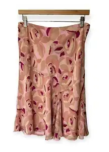 NINE WEST Size 8P Women's Pink Floral Flared Knee Length Skirt