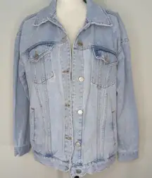PacSun Womens Jean Jacket Denim Button-Up Pockets Collar Cotton Light‎ Wash XS/S