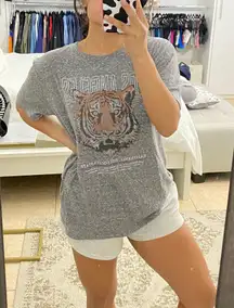 Tiger Print Gray Shirt