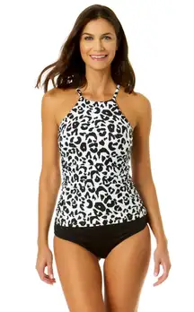 Women's Wild Cat High Neck Tankini Top