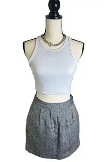 Y2K Old Navy Corpcore Gray Tweed Mini Skirt Size 2