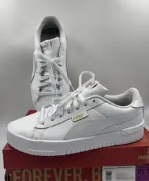 PUMA Court Sneaker, White, Women's Casual Low Top Leather Shoes Size 11