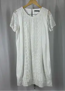 Abercrombie & Fitch XL Tall Crochet Lace Boho Sheath Dress Formal Beach Wedding