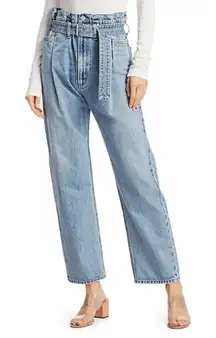 AGOLDE size 32 reworked 90s paper bag pants high rise straight leg baggy acid li