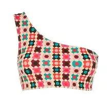 NWOT La Double J Goddess Lycra Reversible Top in Groovy Dot Giallo Size M