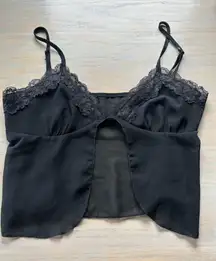 Black Open Front Top