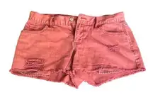 Women's Old Navy Semi-Fitted Faded Red/Dark Pink Jeans Shorts Size 4 EUC #0487