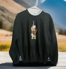 Y2K Decorated Originals M Sweatshirt Embroidered  Stacker Dogs Metallic BOHO