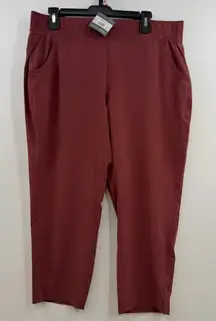 Eddie bauer Women's LP Departure ankle pants burgundy maroon NWT Petite Large