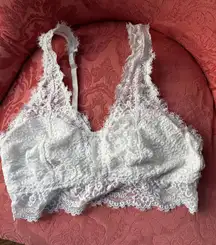 Aerie White Lace Bralette, Size Large