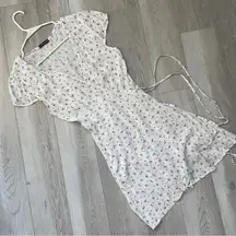 Brandy Melville Dress floral wrap mini womens White (one size) coquette feminine