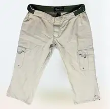 Y2k 2000s Spacegirls creme and green cargo capri pants size 3