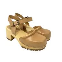 MIA Kaolin Nude Leather Closed Toe Slingback Clogs Size 11 NEW