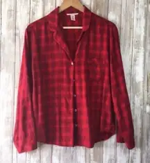 Victoria’s Secret Red Plaid PJ Top