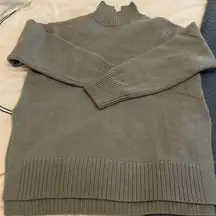 Oversized High Neck Turtleneck Woven Sweater in Blue/Gray - Size S Small