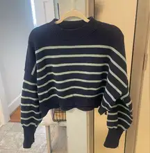 Free people easy street striped crop sweater