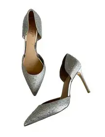 Jewel by Badgley Mischka Grace 2 Piece Silver Shimmery Gemstone Stiletto Heels