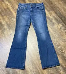 American Eagle Jeans Kick Boot Womens Size 14 Long Super Stretch Blue Denim
