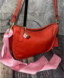 Rare Vintage Coach # 4080 Swinger crossbody bag charms& scarf!