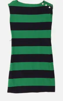 Tommy Hilfiger Green & Blue Striped Anchor Nautical Soft Shift Tee Dress Size S
