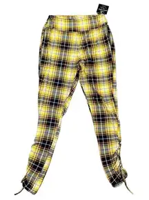 NWT Mlle Gabrielle Women’s Yellow Black Plaid Pull-on Leggings 1X