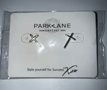 NIB Park Lane Faith Earrings CROSS STUD‎ High Polished Gold Fin