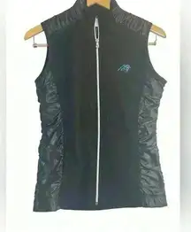 Women’s Cutter & Buck Carolina Panthers Black Fleece Full Zip Vest  XS Fan Gear